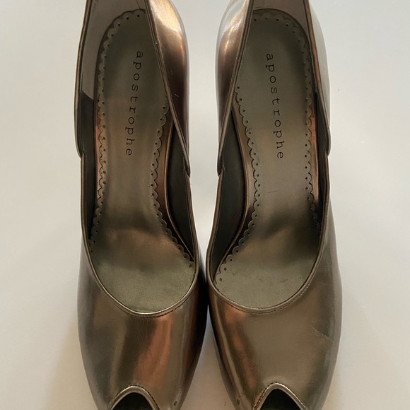 Silver Peep Toe Heels - Picture 2 of 5